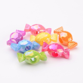 Kunststof Kralen Snoepjes Mix – Grote Kralen – Groot Rijggat – 24x10x11mm – 50 stuks