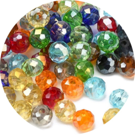 Facetkralen rond 4mm – Mix kleuren (ca. 200 stuks)