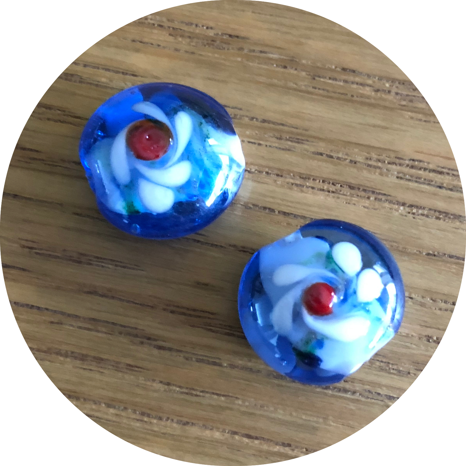 Lampwork kralen blauw restpartij 30 stuks