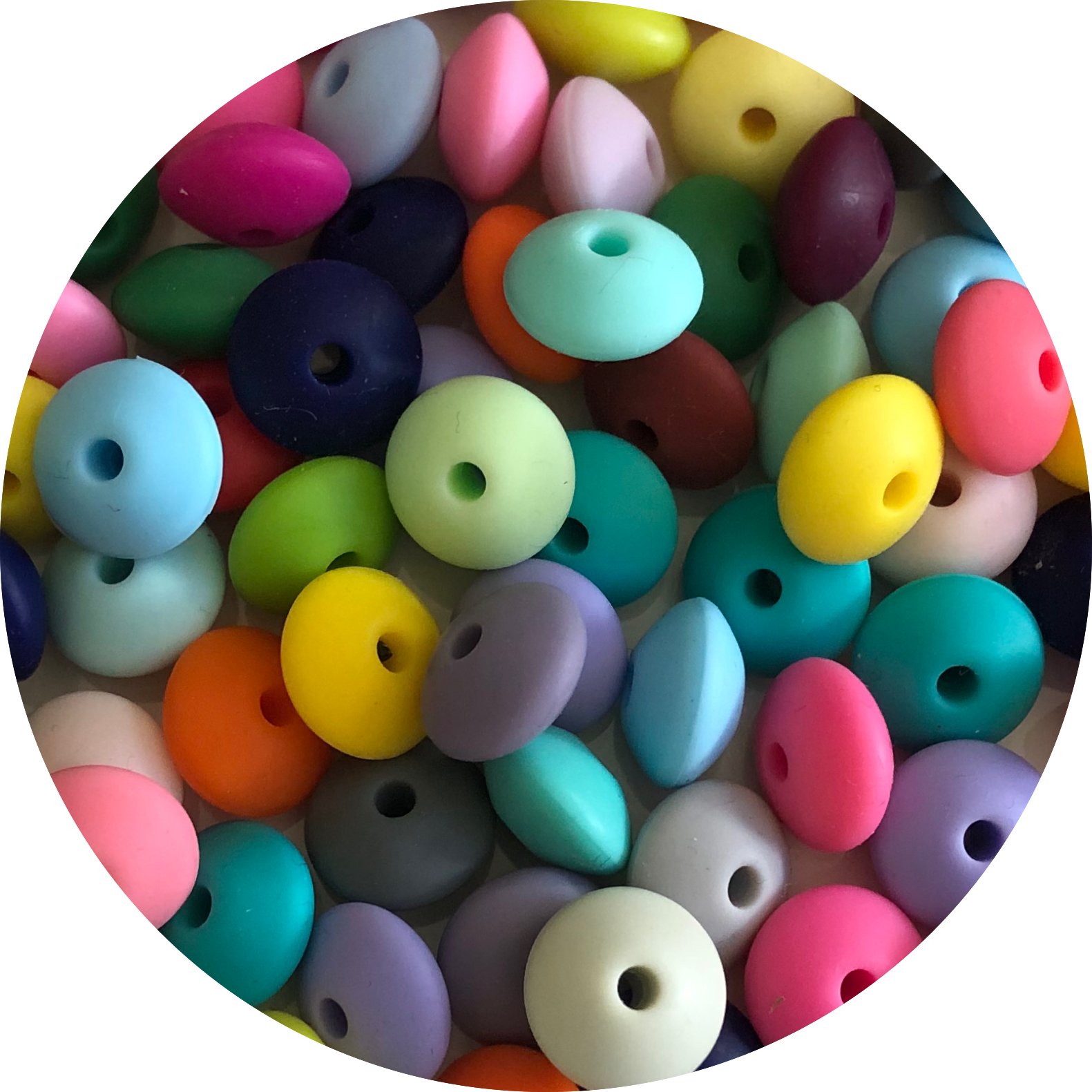 100 stuks siliconen disc kralen 12x5mm – mix kleuren 