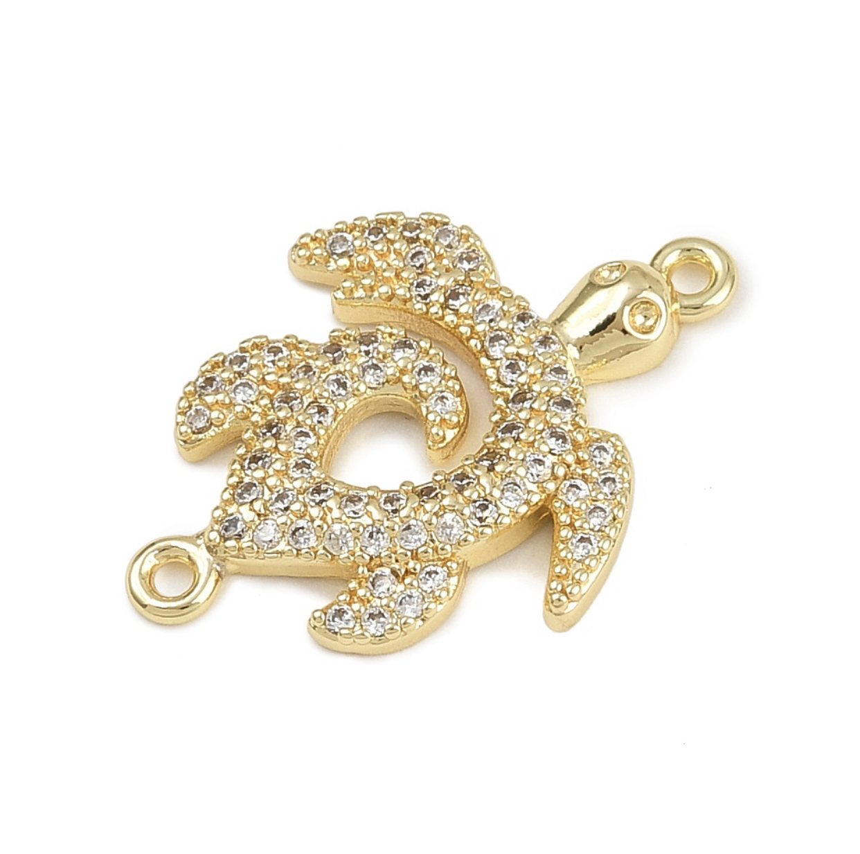 Tussenstuk schildpad met zirkonia kristal 24x17x3 mm – per stuk