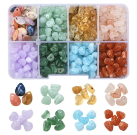 Kralenbox – Gemstone look pebbles – ruim 500 stuks