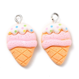 Resin bedels ijsje – 26x15x6mm – 5 stuks