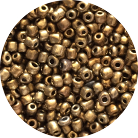 Kralen Rocailles metallic gold 4mm 20gr