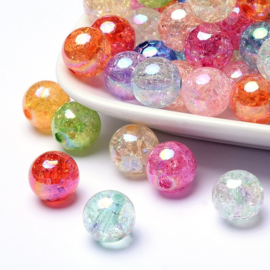 Kunststof kralen Bubblegum Crackle – 10mm – ca. 50 stuks