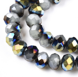 Facetkralen rondel 6×5 mm – Grijs AB (85 stuks)