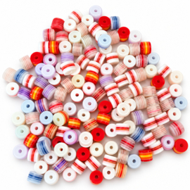 Resin kralen restpartij kleurenmix – ca. 6×8 mm – ca. 150 stuks