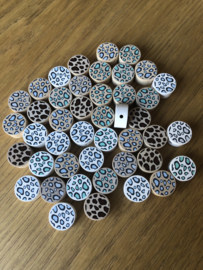 Kralen hout panter 20mm - hoge kwaliteit - ruim 40 stuks
