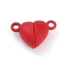 Magnetische sluiting hartje – rood – 16x15x10mm – per stuk