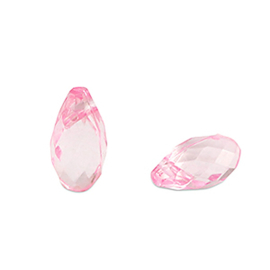 Kunststof kralen druppel roze – 6×11 mm – rijggat 1,4 mm – ca. 145 stuks - OP=OP