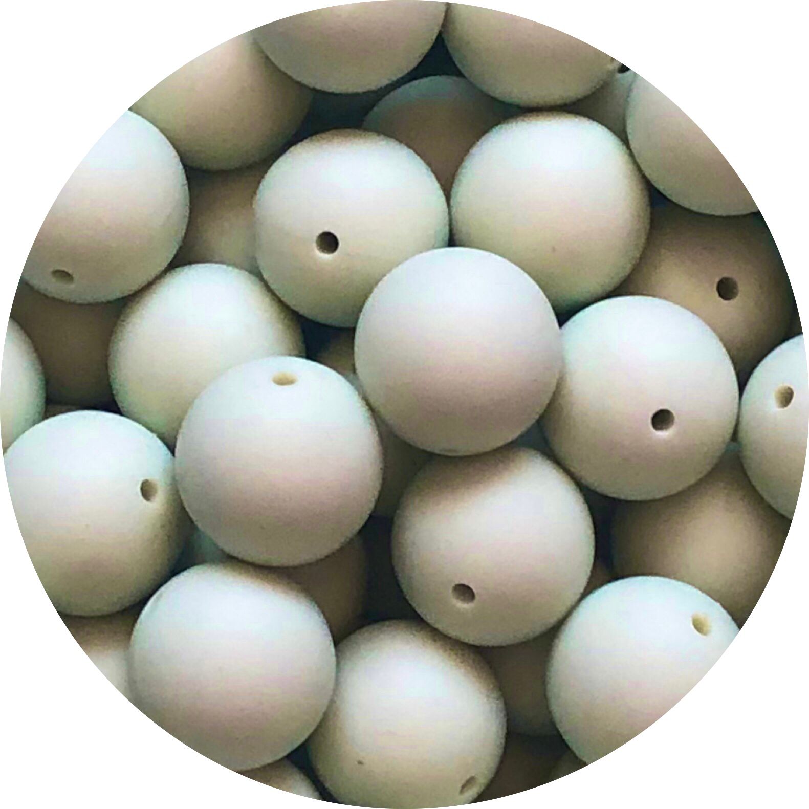 Siliconen Kralen White Sage – per stuk | Ø12 mm, Ø15 mm of Ø20 mm