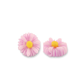 Kralen resin bloem pink 5st