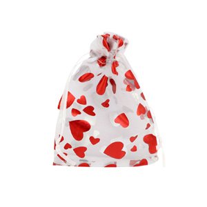 Kadozakje wit met rode hartjes – 7×9 cm – 1 stuk