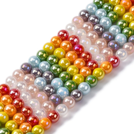 Glaskralen Regenboog Met Glans – 6mm – Ca. 63 Stuks