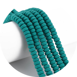 Polymeer rondellen 6x3mm – teal – ca. 110 stuks