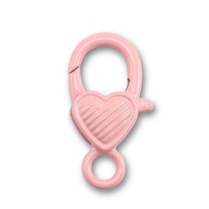 Karabijnslot hart sluiting roze 27x14 mm – DIY sieraden onderdelen