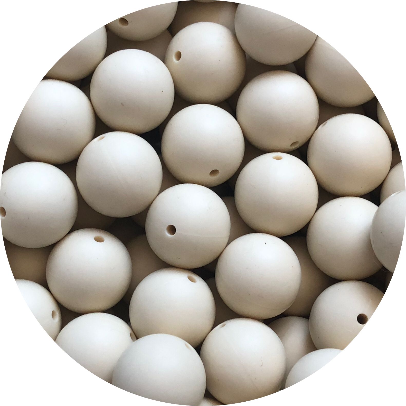 Siliconen Kralen Beige – per stuk | Ø12 mm, Ø15 mm of Ø20 mm