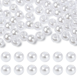 Kunststof parelkralen wit – 4mm – ca. 100 stuks