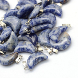 Natuursteen bedel Blue Spot Jaspis maan – 23x13x6mm – per stuk