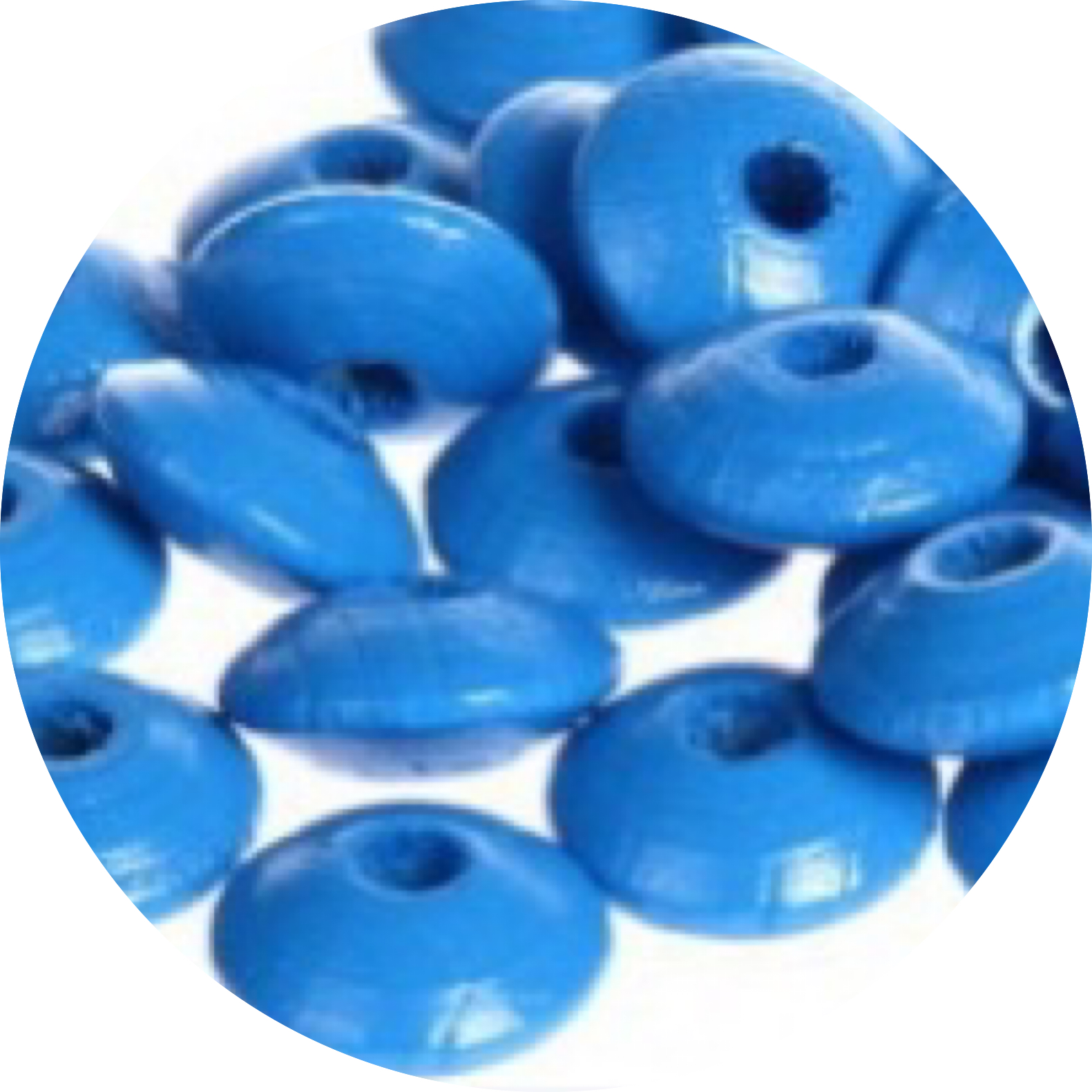 Kralen hout disc blauw 25st