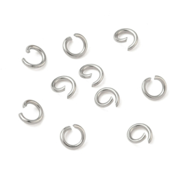 Stainless steel ringetjes – 4x0,7 mm – 100 stuks