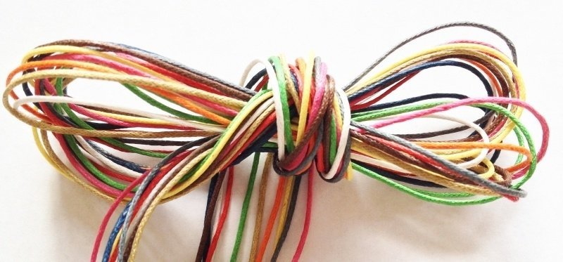 Waxkoord mix – 10×1 m – 1 mm dik