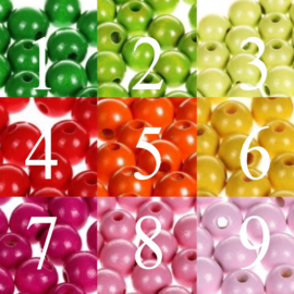Houten kralen 12 mm – 26 kleuren – hoge kwaliteit