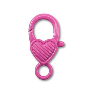Karabijnslot hart sluiting magenta roze 27x14mm – DIY sieraden onderdelen