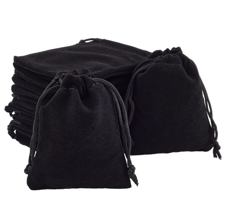 Kadozakje zwart velvet – 7×9 cm – per stuk