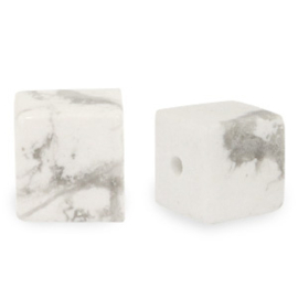 Kralen natuursteen marble white 10st
