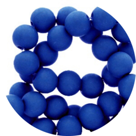 Kralen royal blue acryl mat 50st