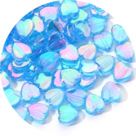 Kralen blauwe hartjes 25st