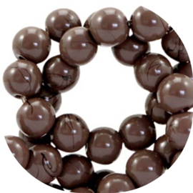 Glaskralen Drip-Art chocolade 6 mm – 50 stuks
