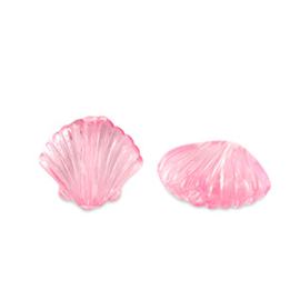 Kralen kunststof shell bright pink 10st