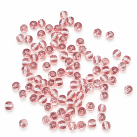 Glaskralen roze – 4,5mm – rijggat 0,5mm – ca. 475 stuks