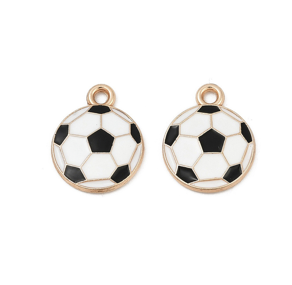 Bedels voetbal goudkleurig 17x14 mm – 5 stuks