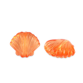 Kralen kunststof shell orange 10st