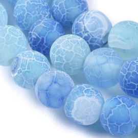 Crackle agaat kralen lichtblauw – ca. 6 mm – ca. 60 stuks