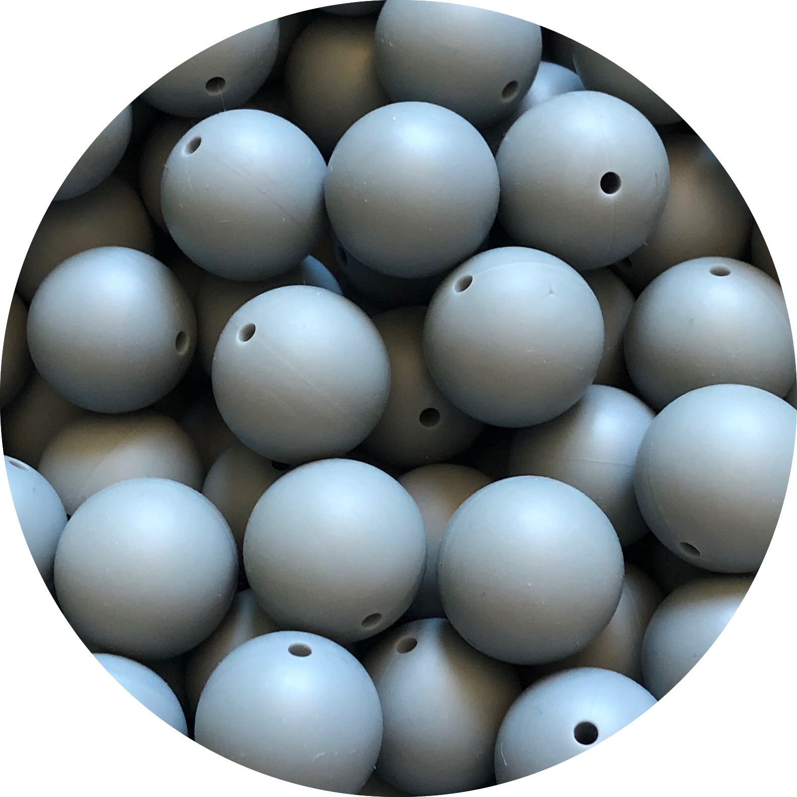 Siliconen Kralen Diepgrijs – per stuk | Ø12 mm, Ø15 mm of Ø20 mm