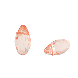 Kunststof kralen druppel zalmroze – 6×11 mm – rijggat 1,4 mm – ca. 145 stuks - OP=OP