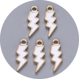 Bedel bliksemschicht – wit, 20×7 mm – per 5 stuks