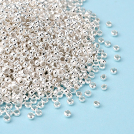 Knijpkralen zilverkleurig – 3mm – ca. 50 stuks