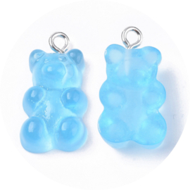 Gummi-beer bedels – Blauw – 12×22 mm (5 stuks)
