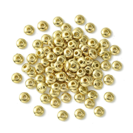Kunststof disc spacer kralen – goudkleurig – 4,5x2mm – ca. 100 stuks
