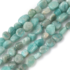 Natuursteen kralen amazoniet tumbled nuggets – 6-8x4-6mm – ca. 50 stuks