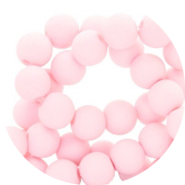 Kralen light pink acryl mat 50st