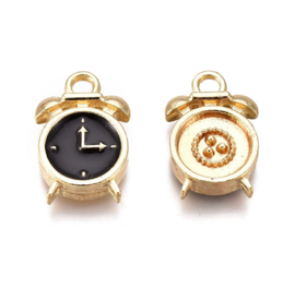 Bedels Klok Goudkleurig – Zwart – 16×10 mm – per 5 stuks