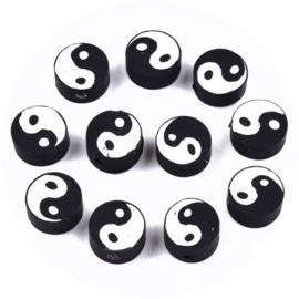 Kralen polymeer yin yang 5st