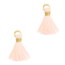 Bedels kwastjes seashell pink-gold 5st