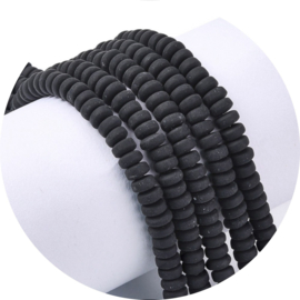 Polymeer rondellen 6x3mm – zwart – ca. 110 stuks